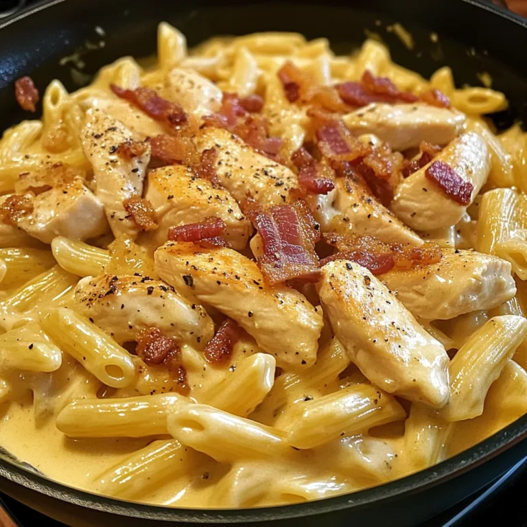 Creamy Honey Dijon Chicken Pasta with Crispy Bacon