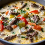 Creamy Philly Cheese Steak Soup
