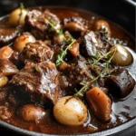 French Beef Bourguignon with Wine-Braised Mushrooms and Pearl Onions