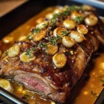 Slow-Roasted Lamb Shoulder with Garlic-Honey Mustard Glaze