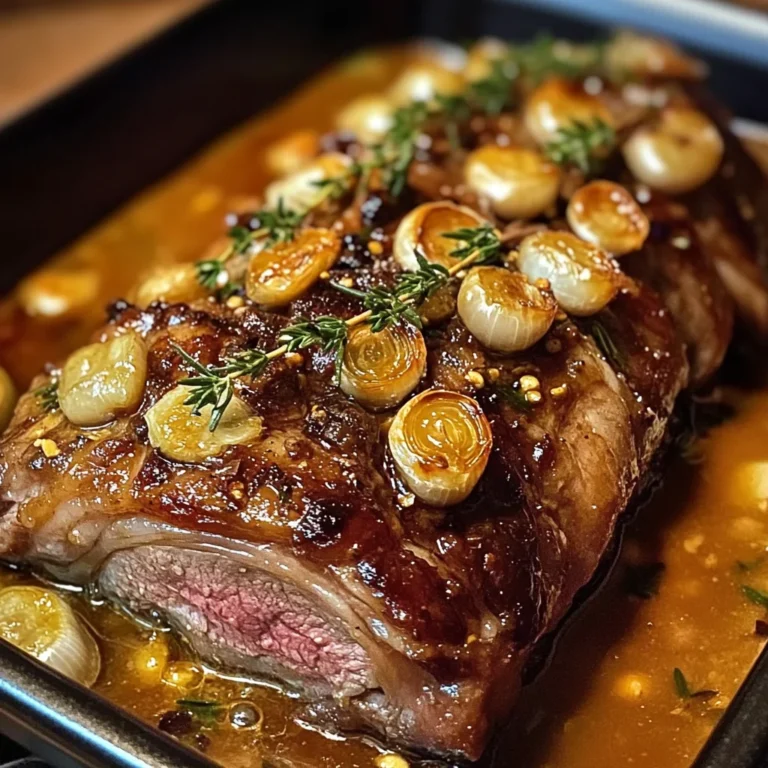 Slow-Roasted Lamb Shoulder with Garlic-Honey Mustard Glaze