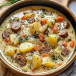 Comforting Potato and Sausage Chowder - Alrightwithme