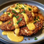 Crispy Pretzel Crusted Chicken with Cheddar Mustard Sauce Recipe