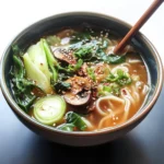 Ginger Garlic Noodle Soup with Bok Choy