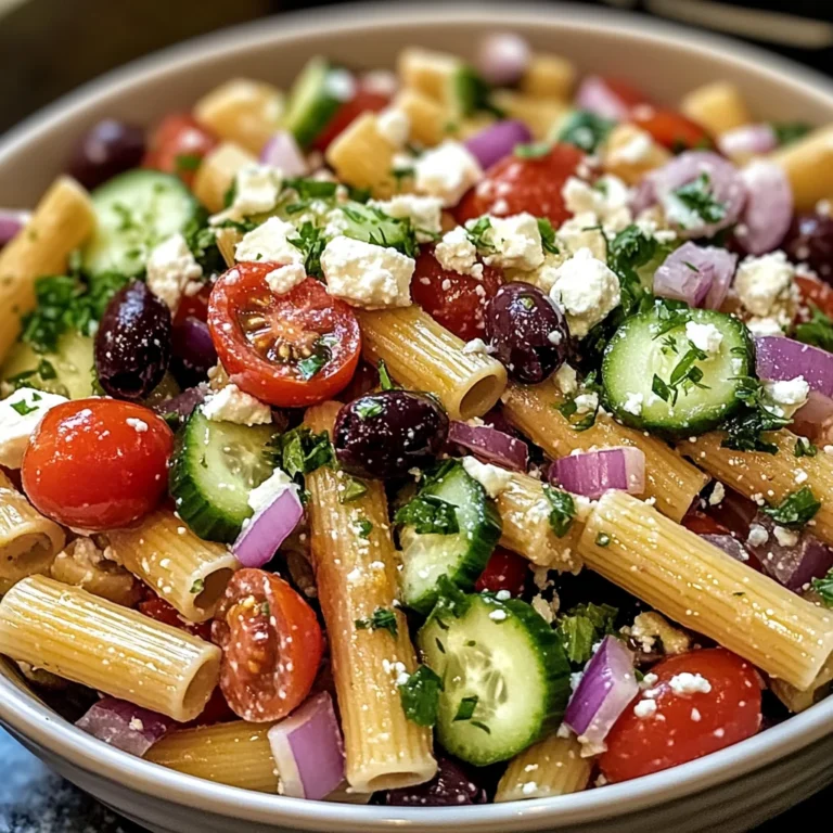 Greek Rigatoni Pasta Salad – A Fresh and Flavorful Mediterranean Delight!