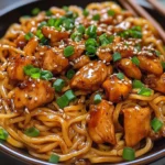 Sticky Garlic Chicken Noodles