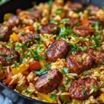Cajun Sausage and Rice Skillet