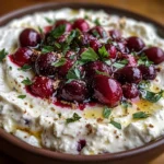 Cranberry whipped feta dip with crackers delights all!