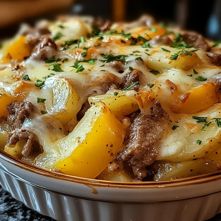 Crockpot Cheesesteak Potato Casserole Recipe