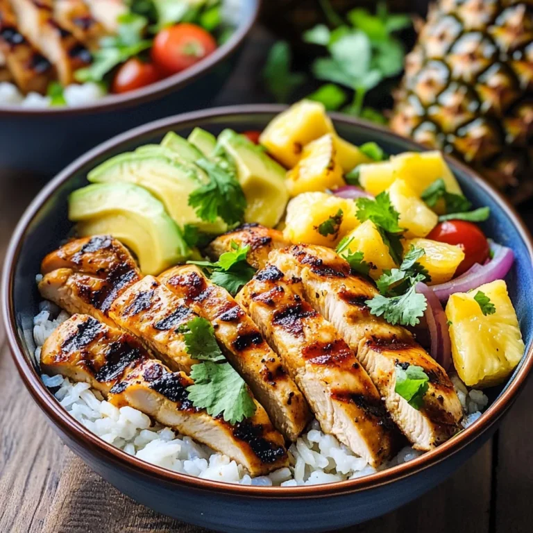 Grilled Chicken and Pineapple Bowls with Coconut Rice Recipe