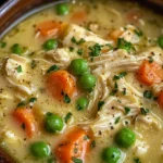 High Protein Chicken Pot Pie Soup