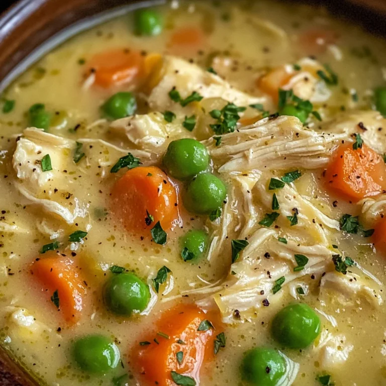 High Protein Chicken Pot Pie Soup