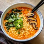 Thai Red Curry Ramen with Coconut Milk and Cilantro