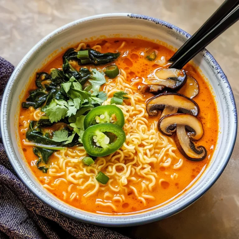 Thai Red Curry Ramen with Coconut Milk and Cilantro
