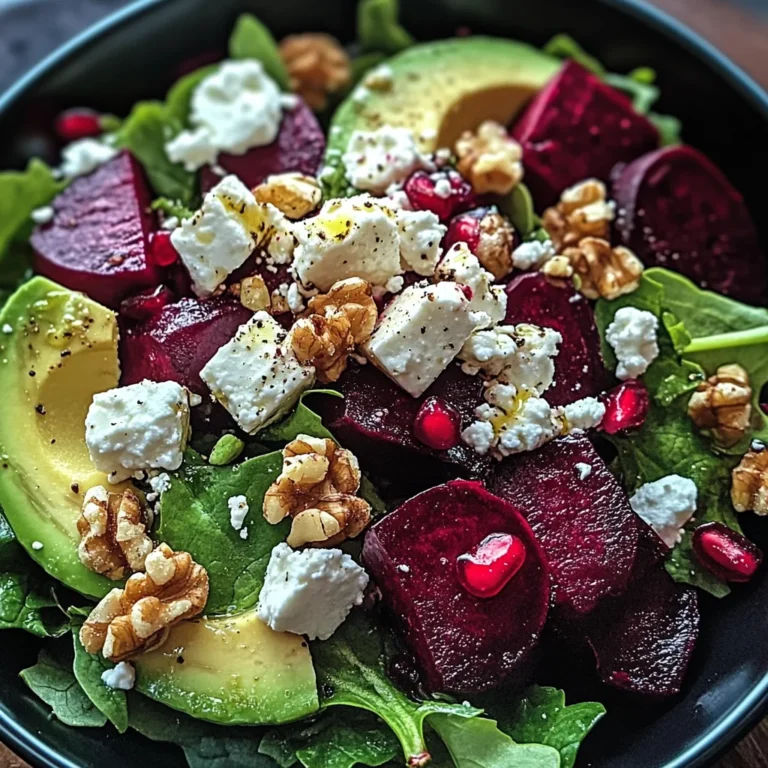 Vibrant Beet, Avocado & Feta Salad with Crunchy Walnuts