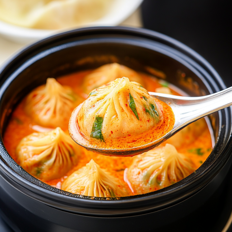 Soup Dumplings in Creamy Gochujang Sauce