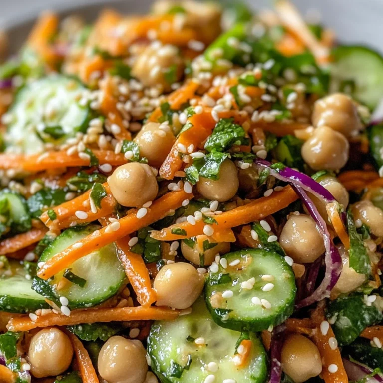 Asian Cucumber and Chickpea Slaw with Sesame Dressing