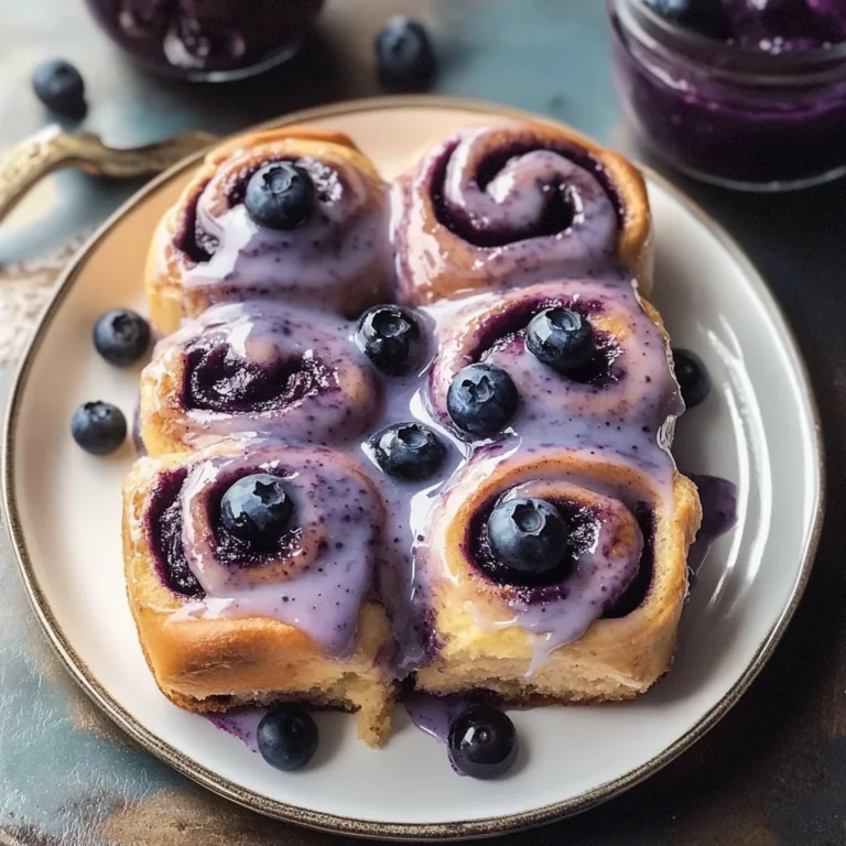 Blueberry Cinnamon Rolls with Blueberry Jam Glaze Recipe