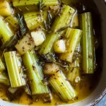 Delicious Braised Celery With Thyme and White apple vinegar Recipe