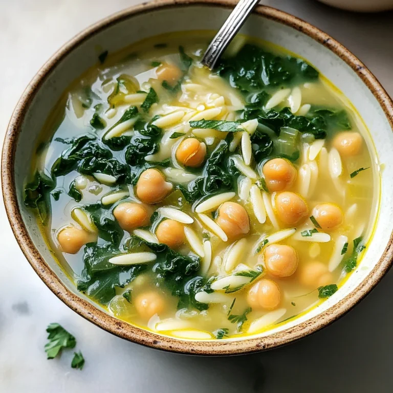 EASY LEMON CHICKPEA ORZO SOUP