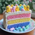 Easter Peep Cake with Multi-Colored Layers