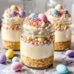 Mini Easter Cheesecake Jars - A Cute, No-Bake Spring Dessert