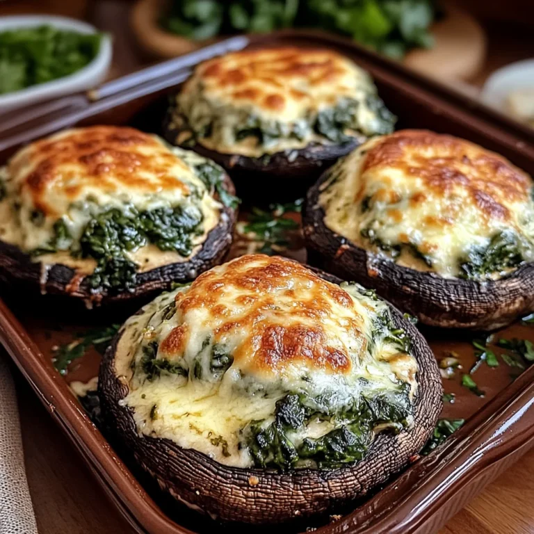 Spinach Cheese Stuffed Portobello Mushrooms