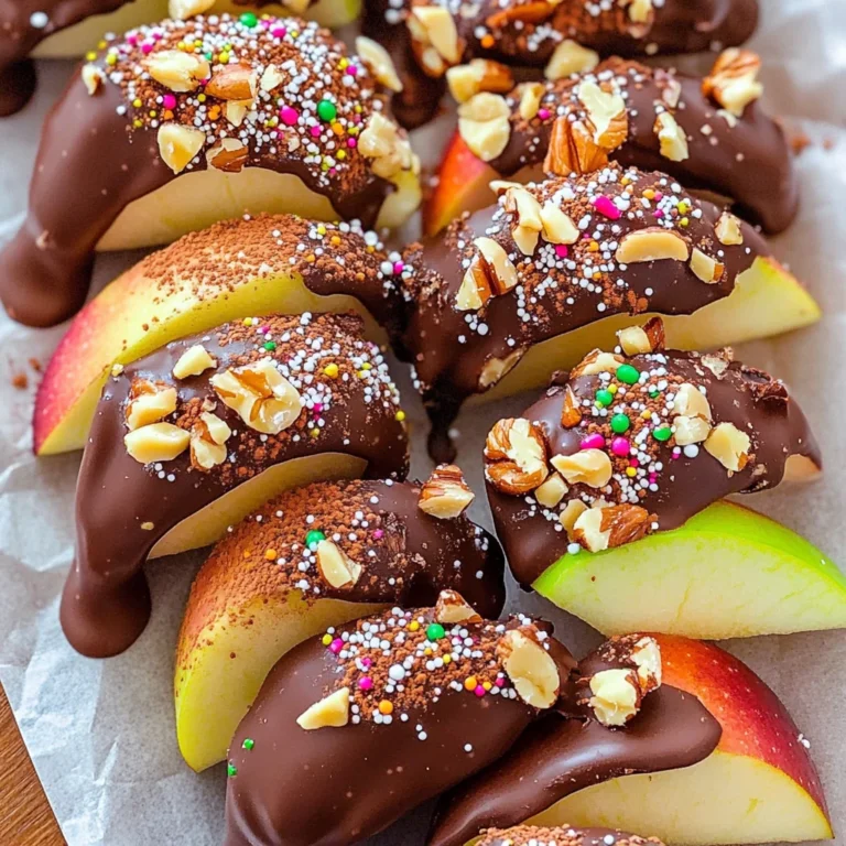Chocolate Dipped Apple Slices