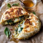 Spinach and Artichoke Pita Grilled Cheese