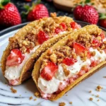 Sweet Strawberry Crunch Cheesecake Tacos (Quick Dessert!)