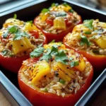 Teriyaki Pineapple Chicken & Rice Stuffed Peppers Bliss