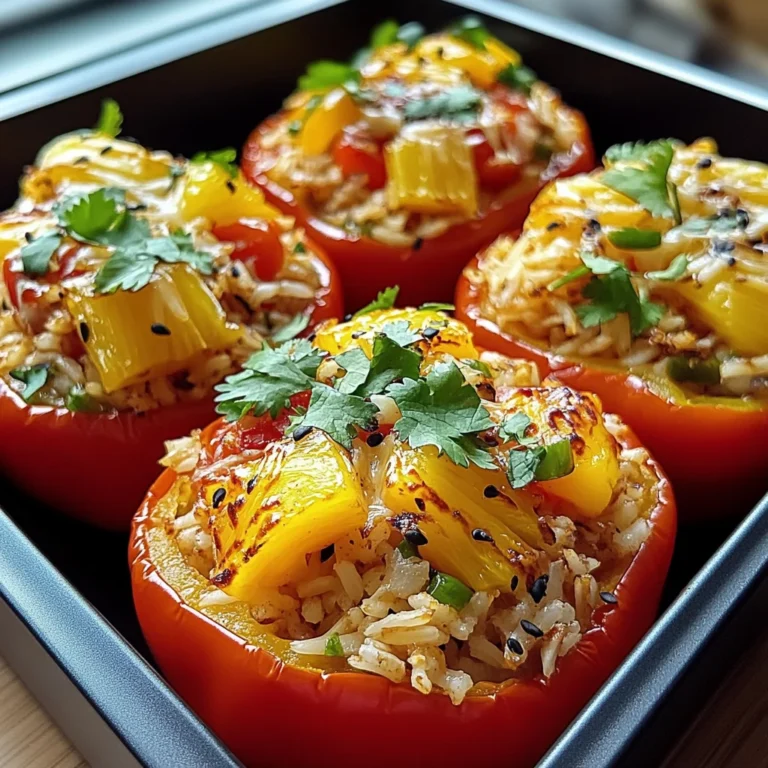 Teriyaki Pineapple Chicken & Rice Stuffed Peppers Bliss